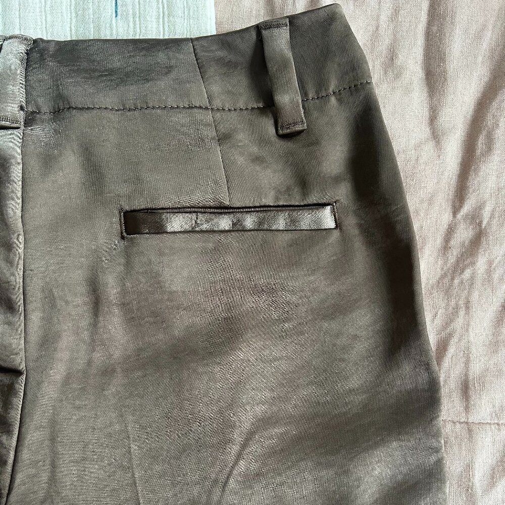NWT GAP High Rise Pleated Satin Trousers in Cashmere Brown -- Size 00 - Picture 4 of 7